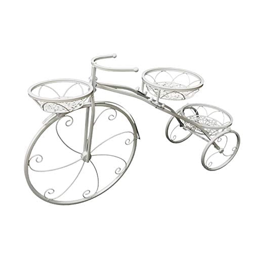TJ Global 2-Plant Iron Bicycle Plant Stand Metal Wire Flower Pot Wrought... 