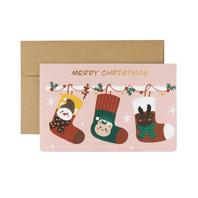 Cqxid Greeting Card Under $5 Bunny Creative Cute Cartoon Christmas Greeting Card Christmas Blessing Card