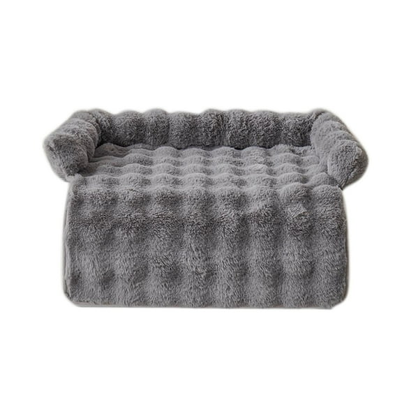 Cozy Dog Couch Cover & Calming Bed – Fuzzy Washable Furniture Protector with Raised Edges (29.5x29.5”, Machine-Washable, Puppy & Cat-Friendly)