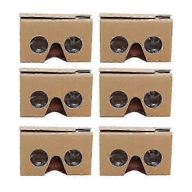 6PC 3D Glasses for Cardboard V2 VR 4.5-6Inch+Headband 3D VR Virtual Reality Glasses