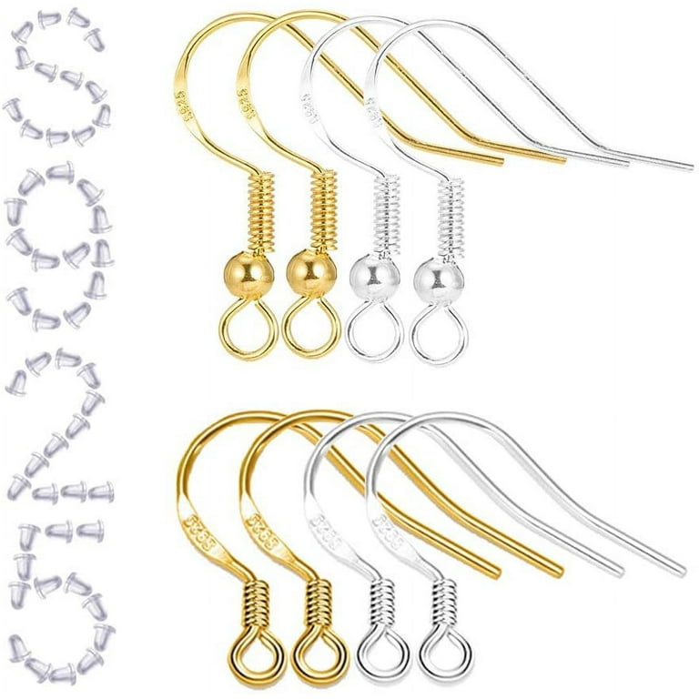 S925 Sterling Silver Earring Hooks - 8Pcs/4 Pairs Hypoallergenic