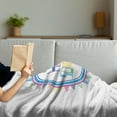 thumbnail image 3 of Hello Summer Soft Flannel Fleece Blanket, Retro Funky Typographic Design Print and Geometrical Shapes in Lively Colors, Cozy Plush for Indoor and Outdoor Use, 50" x 70", Multicolor, by Ambesonne, 3 of 5