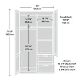 Sauder Wardrobe/Storage Cabinet, White Finish - Walmart.com