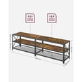 thumbnail image 5 of Mueble de TV, Mesa de TV para Televisores de hasta 75 Pulgadas, Ancho 178 cm, Marco de Acero, con Estantes, para Salón, Dormitorio, Marrón Rústico y Negro LTV096B01, 5 of 5