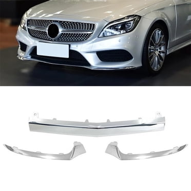 3Pcs Chrome Front Bumper Lip Trim Cover Set For Mercedes-Benz W218 CLS400 550