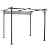 Lixada 10' Outdoor Patio Classic Pergola Gazebo with Retractable Canopy Cover and Steel Frame