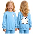 thumbnail image 2 of Leey-World Kids Halloween Sweatshirt Ghost Cute Crewneck Kids Tops Girls Halloween Shirt Long Sleeve Festival Pullover Sweatshirt, 2 of 9