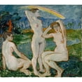 thumbnail image 2 of Jalmari Ruokokoski 13x12 Gold Ornate Wood Frame and Double Matted Museum Art Print Titled - Bathing Women, Sketch (1912), 2 of 4