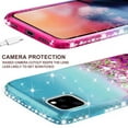 thumbnail image 5 of SPY Case for iPhone 11 Liquid Glitter Phone Case Cover with Tempered Glass Screen Protector for Kids Girls Women - Teal/Pink, 5 of 5