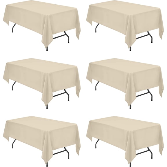 8 Pack Red Tablecloths 70 x 120 Inch for 6ft & 8ft Rectangle Tables - 150 GSM Polyester Fabric, Universal Fit, Water, Stain & Wrinkle Resistant Cloth Cover for Wedding Reception Banquet
