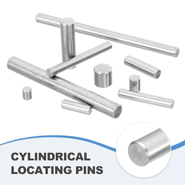 Uxcell 10-Pack 4mm X 25mm Dowel Pins – 304 Stainless Steel Cylindrical Locating Pegs – Centerless Ground, Rust-Proof – For Shelves, Furniture, Metal Fixtures