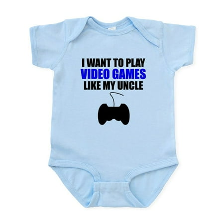 

CafePress - Video Games Like My Uncle Body Suit - Baby Light Bodysuit Size Newborn - 24 Months