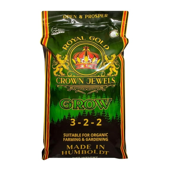 Royal Gold Crown Jewels Organic Grow 3-2-2 Dry Soluble Fertilizer, 40 lbs