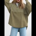 thumbnail image 4 of Sudadera Informal de Mujer con Cuello de Tortuga y Media Cremallera, Jersey Holgado de Larga, Ropa de Otoño Verde XL, 4 of 7