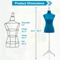 thumbnail image 7 of 49"-63" Height Dress Form Mannequin Adjustable Female Mannequin Torso Sewing Mannequin Female Dress Model Torso Body Tripod Stand Clothing Forms, Blue, 7 of 7