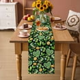 thumbnail image 2 of St. Patrick's Day Table Runner - 90 Inch Long Spring Shamrocks Green Love Hats Plants Black Cotton and Linen Blended Dress Scarves Farmhouse Table Runner for Kitchen Dining, Coffee Table, 13" x 90", 2 of 8