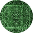 thumbnail image 1 of Ahgly Company Indoor Round Persian Emerald Green Traditional Area Rugs, 3' Round, 1 of 4