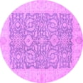 thumbnail image 1 of Ahgly Company Indoor Round Oriental Purple Traditional Area Rugs, 6' Round, 1 of 4