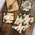 thumbnail image 5 of Roosters and Chicks Kitchen Oven Mitt and Pot Holder Sets 4 Pcs for Baking, Cooking and Grilling, Heat Resistant Up To 392 °F, 5 of 7