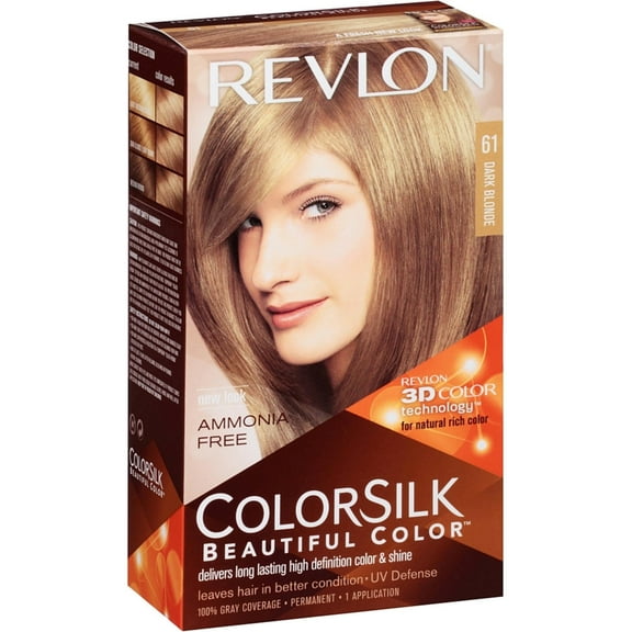 Revlon ColorSilk Beautiful Color, Dark Blonde [61] 1 ea (Pack of 4)