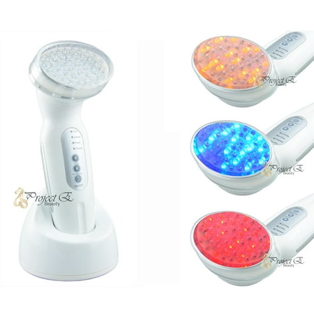 Wireless 3 Colors LED Photon Therapy Red Blue Yellow Light Spots Wrinkles Acne Removal IPL Beauty
