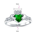 thumbnail image 4 of Bling Jewelry Womens Sorority Sister Friendship CZ Cubic Zirconia Heart Claddagh Ring Sterling Silver, 4 of 6