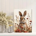 thumbnail image 2 of Qisvanset 12x16 Inch 2D Flat Framed Canvas Art, Beige Bunny Floral Minimalist Girl Nursery Home Wall Art Decor, 2 of 5