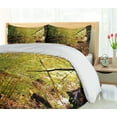 thumbnail image 5 of Ambesonne Landscape Duvet Cover Sets, Pine River in Autumn, 2-King, Green Yellow Cinnamon, 5 of 7