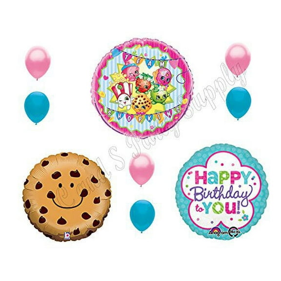 9 pc. SHOPKINS BIRTHDAY PARTY Balloons Decorations Supplies Cupcake Cookie