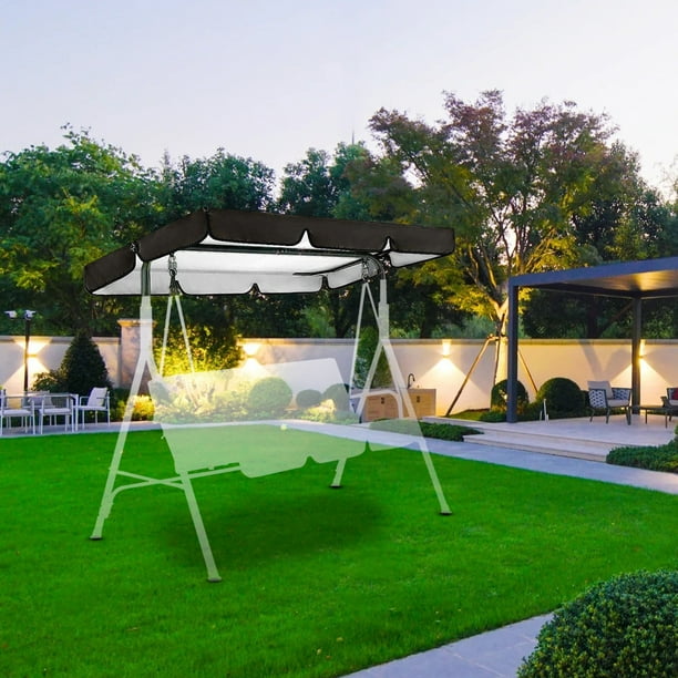 Swing Canopy Replacement for Outdoor Patio Swing Chair 2/3 Seater Waterproof Porch Swing Seat Canopy Cover Garden Hammock Top Cover for Seat Furniture, Canopy only (55.9x47.24x7.09 Inch)