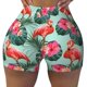 thumbnail image 2 of Balery Palm Leaves Flamingo Pantalones cortos de entrenamiento estampados para mujer, sin costuras, ajustados, para gimnasio, yoga, correr, deportes, ejercicio activo, fitness.-Large, 2 of 8