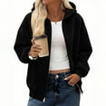 thumbnail image 2 of successthop Oversized Jackets for Women Zip Up Coat with Pockets Long Sleeve Hooded Streetwear Solid Outerwear Black S, 2 of 6