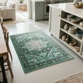 thumbnail image 2 of Homore Vintage Boho Oriental Medallion Area Rug, 2' x 3', Green, 2 of 8