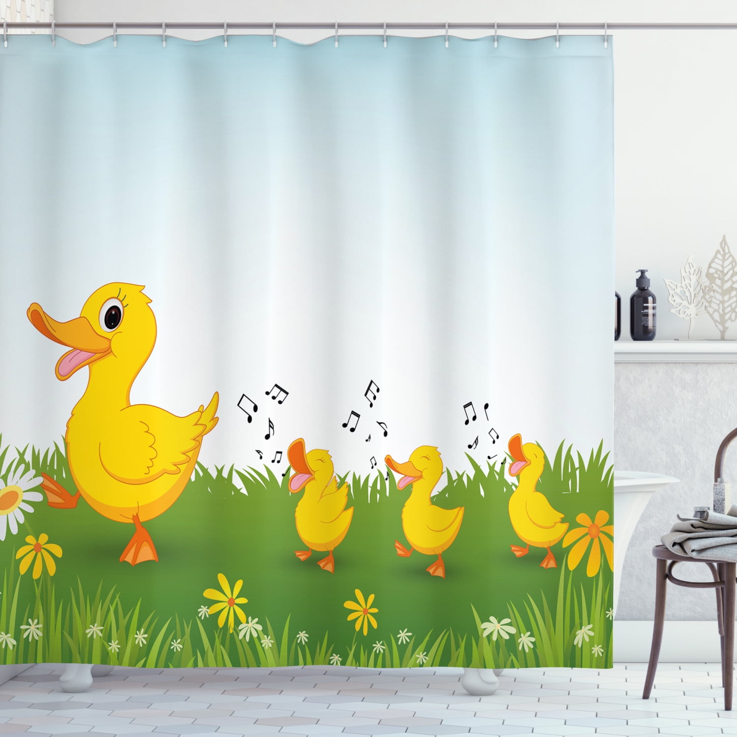 Ducks Unlimited Fabric Shower Curtain Plaid 72" x 72" Geese Duckhead Logo Bath