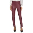 thumbnail image 1 of Karl Lagerfeld Womens Faux Leather Zipper Casual Leggings, darkpurple, 16, 1 of 2