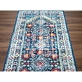 thumbnail image 4 of Hauteloom Tigris Collection Barley Bohemian Rustic Living Room Bedroom Dining Room Area Rug - Vintage Distressed - Turkish Farmhouse Southwestern Aztec Pattern - Blue, Black - 7'10" x 10', 4 of 11