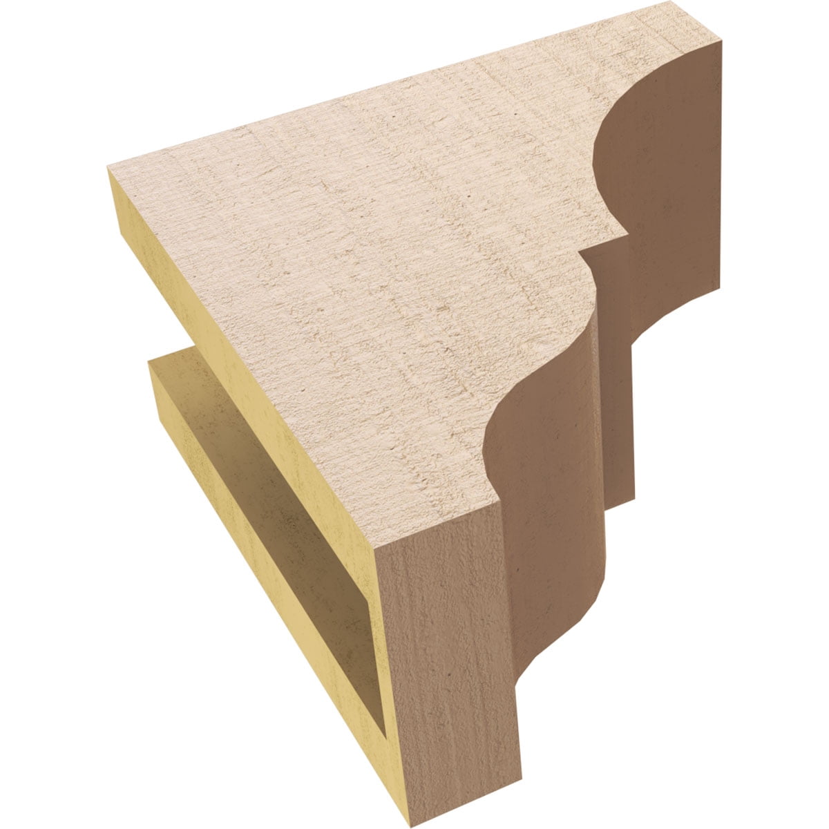 4"W x 8"D x 8"H Classic Asheboro Rough Cedar Woodgrain TimberThane Corbel, Primed Tan