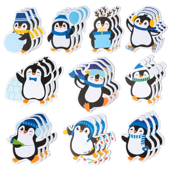 Sticky Notes Xqumoi, paquete de 30 diseños de pingüinos de invierno