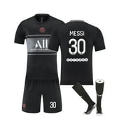 2021/22 PSG Away Jersey NO.30 MESSI Sportswear Soccer Football Set