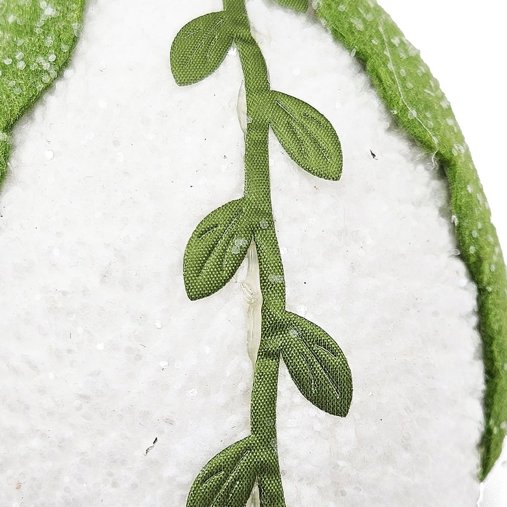 Green and White Teardrop Ornament Set Polyester Foam Tree Garland Wreath Tabletop Centerpiece Decor