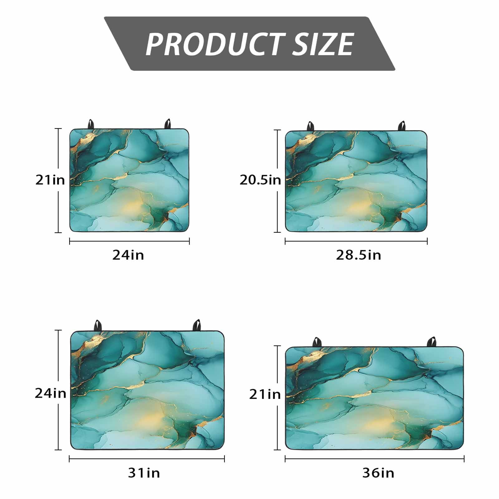 Teal Marble Stove Top Cover for Electric Stove, Heat-proof & Non Slip Glass Top Stove Cover Protector, Abstract Modern Ink Painting Art Kitchen Flat Cooktop Rubber Mat 24x21 Inches