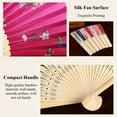 thumbnail image 3 of 2 uds verano Vintage bambú seda plegable mano flor abanico baile chino fiesta bolsillo regalos boda colorido, 3 of 5