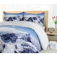 thumbnail image 4 of Ambesonne Winter Duvet Cover Set, Mountain Peak Scenery, 2-Calking, White Blue, 4 of 6