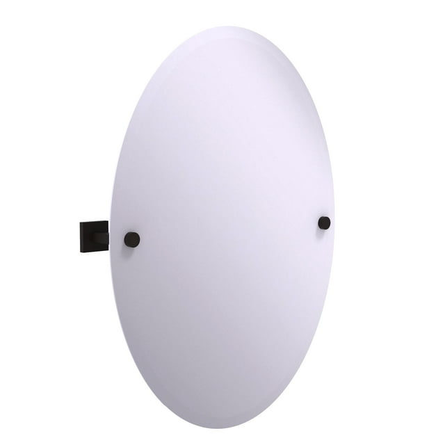 Montero Collection Contemporary Frameless Oval Tilt Mirror with Beveled Edge - MT-91-ORB