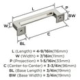 thumbnail image 6 of Amerock Lintel 3-3/4 inch (96mm) Center-to-Center Polished Nickel Cabinet Pull, 6 of 7