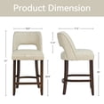thumbnail image 3 of Vknow Furniture Modern Curved Back 6-Piece Counter Height Bar Stools, Upholstered Kitchen Bar Stools with Footrest for Kitchen Island and Dining Room,Beige, 3 of 8