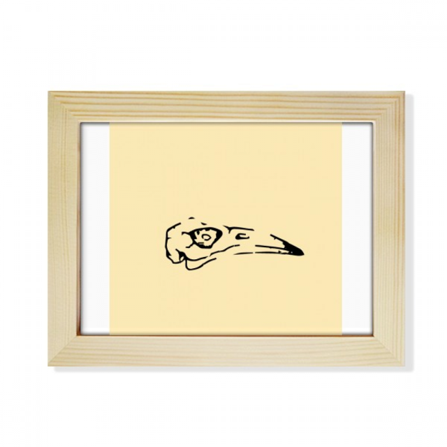 Cráneo de pájaro muerte animal Escritorio de madera Arte Pintura 6x8 pulgadas marco de foto foto