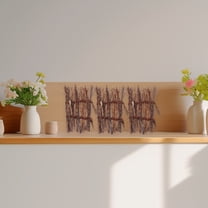 WEUVEB Garden Decoration Miniature Fence Brown Adaptable Arrangement 3Pcs