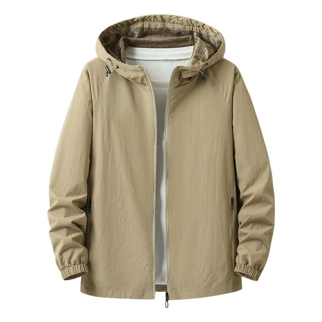 pstuiky camisa de manga larga para hombre, Chaqueta informal de color liso con capucha y bolsillo con cremallera de manga larga para hombre tops de invierno para hombre xxxxl