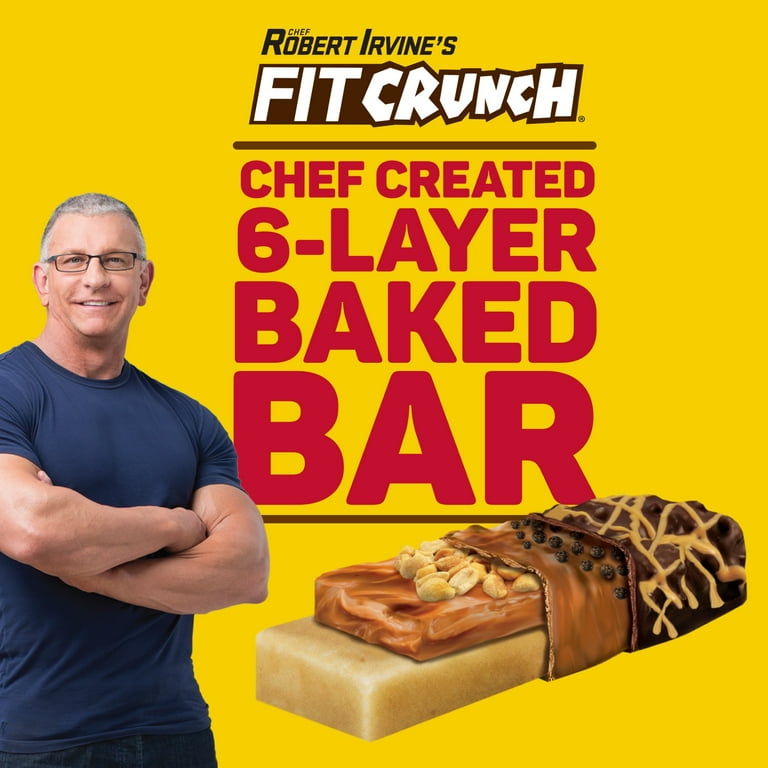 FITCRUNCH Chocolate Peanut Butter, High Protein Baked Bar, 16g